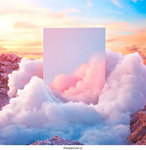 White Blank Canvas In The Clouds