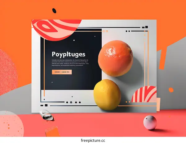 Abstract Graphic Design with Lemon and Grapefruit