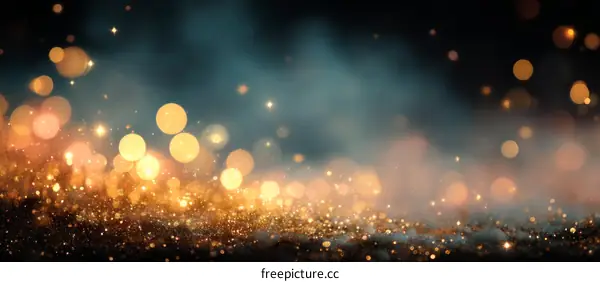 Golden Sparkling Bokeh Background