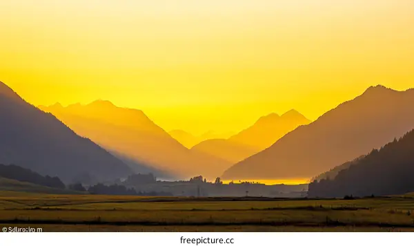 Sunrise Mountain Valley Landscape
