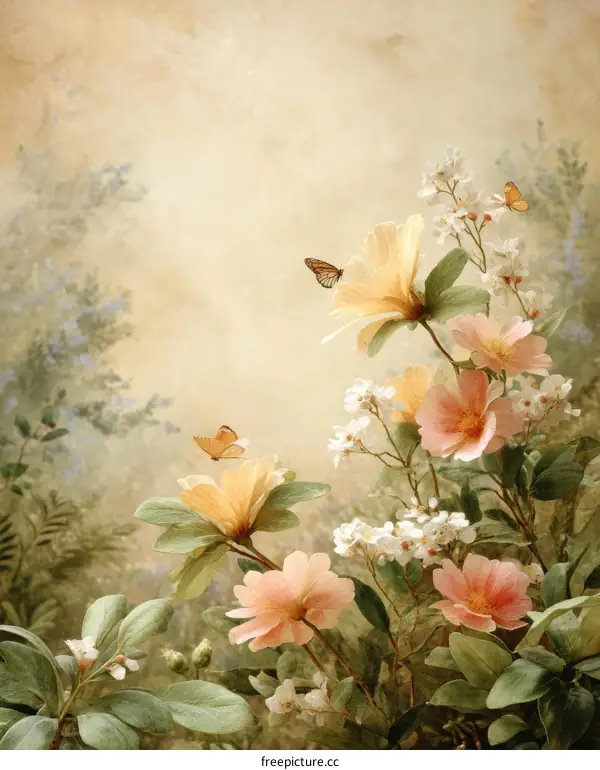Delicate Floral Still Life in Pastel Tones