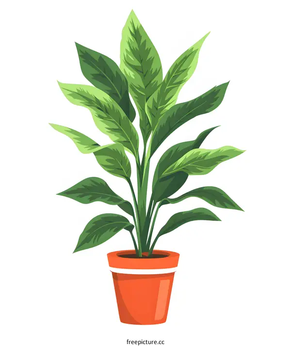 Green Plant in a Pot Illustration