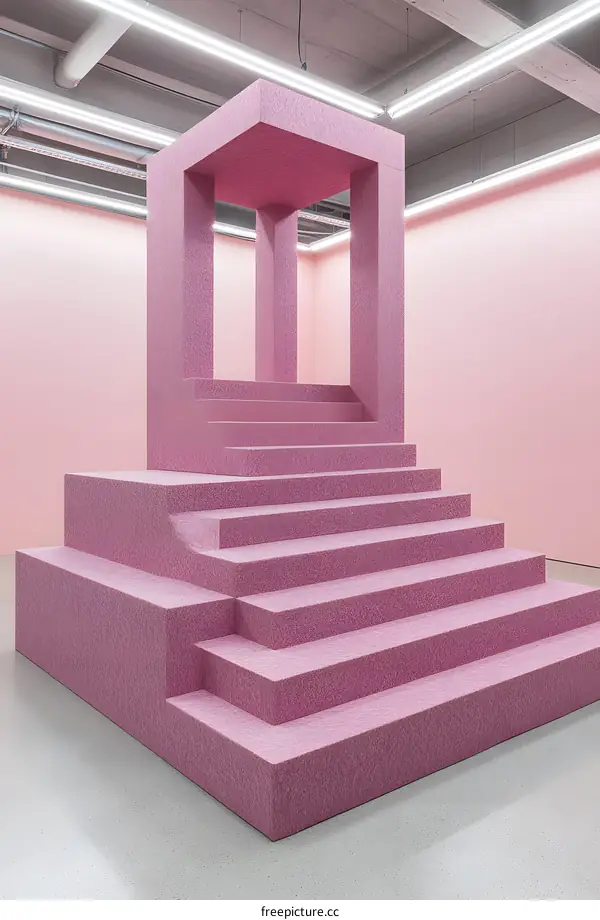 Pink Carpet Staircase Installation Art