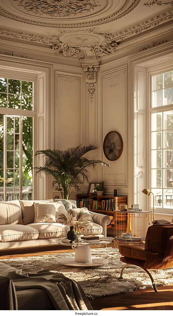 Modern Living Room With Natural Light and Plants