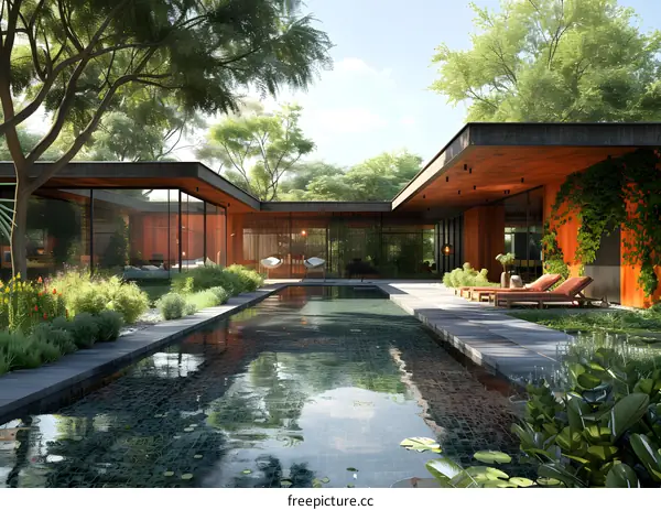 Courtyard house with pool