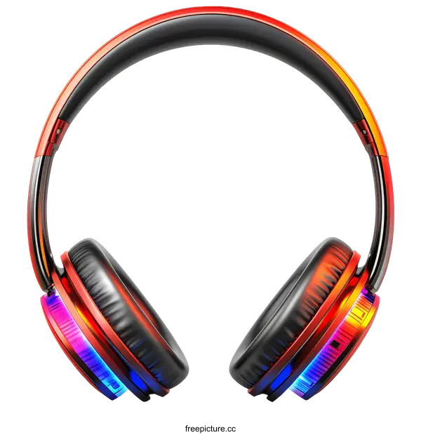 [Transparent Background PNG]Stylish Modern Headphones with Colorful Lights