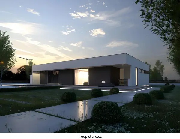 Modern House with Minimalist Design and Landscape
