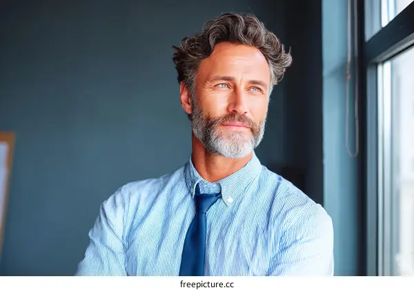 Thoughtful Businessman by the Window