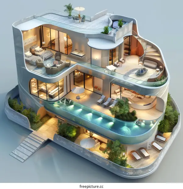 Modern Architectural Design of a Luxurious House