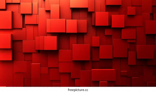 Abstract Red Geometric Blocks Background Design