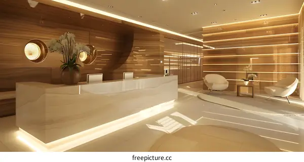 Modern hotel reception area design