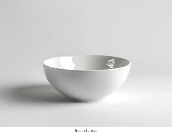 White ceramic bowl on white background