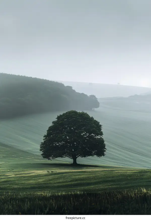 Lonely Tree in a Field of Green