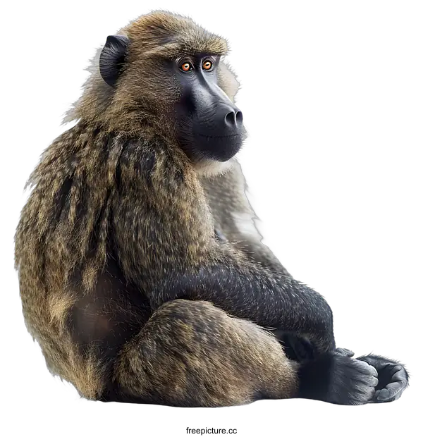 [Transparent Background PNG]Portrait of a Baboon