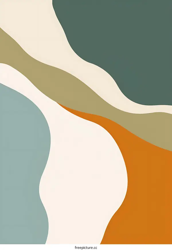 Abstract Background With Curved Shapes and Neutral Colors