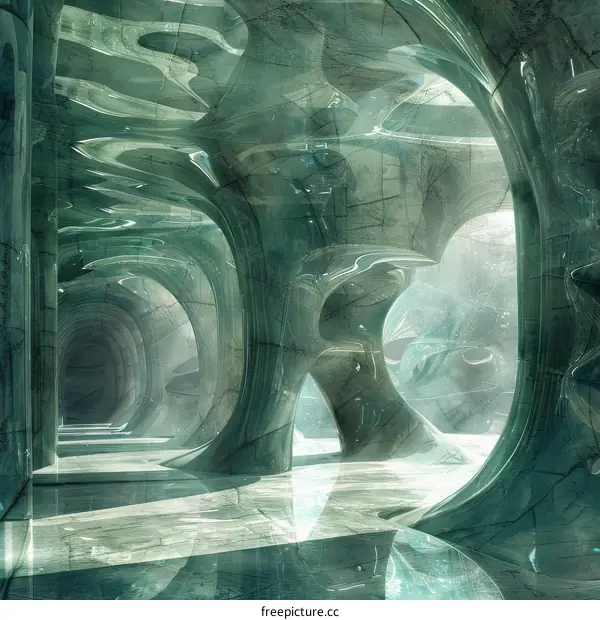 Mystical Alien Temple Interior: A Journey Through Space and Time