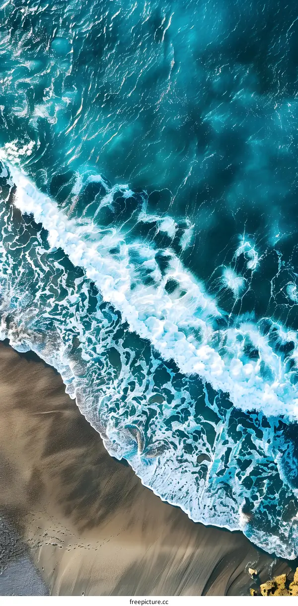 Aerial View of the Ocean and Beach