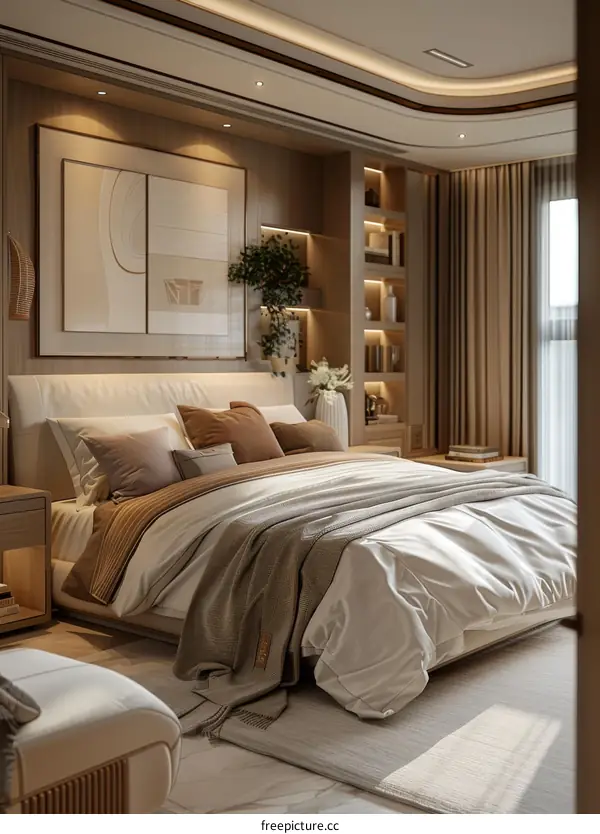 Modern Luxurious Bedroom Interior Design Illustration
