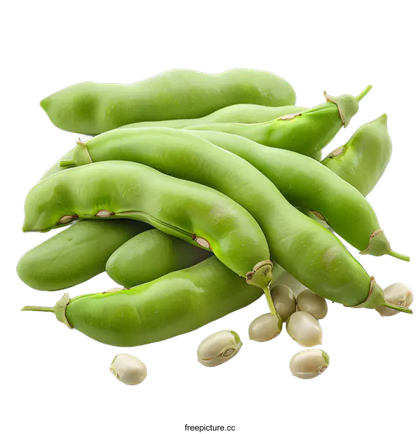 [Transparent Background PNG]Fresh green broad beans