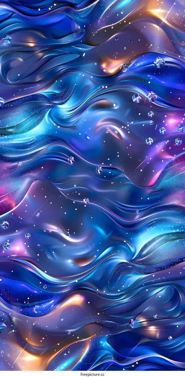 Blue purple abstract liquid wavy seamless pattern