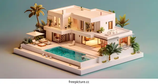 Modern Minimalist House with Swimming Pool