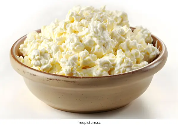 Close-up of a bowl of cottage cheese