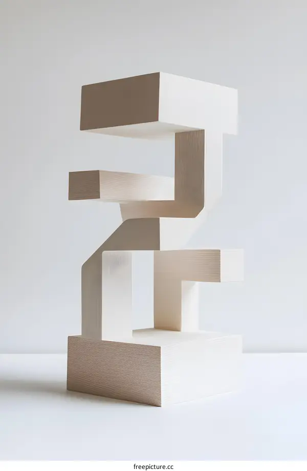 Abstract White Sculpture Minimalist Modern Art