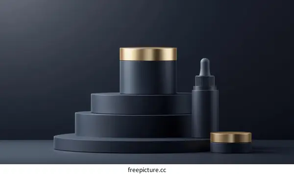 Dark Luxury Cosmetic Product Display