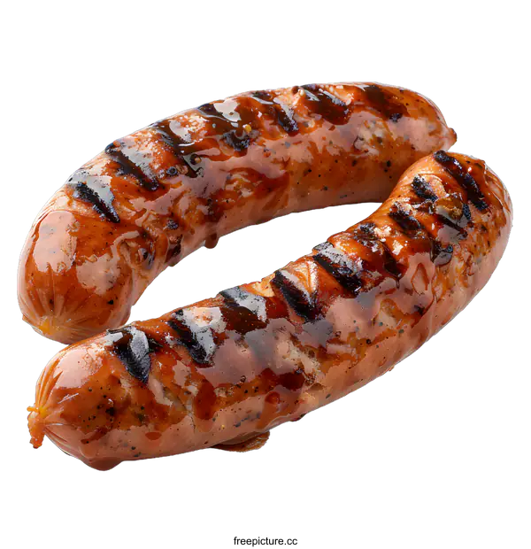 [Transparent Background PNG]Two grilled sausages