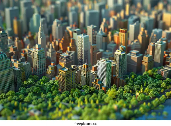 Small City Model with Parks