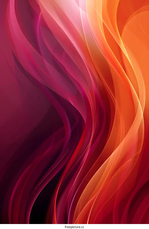Abstract Background with Red and Orange Wavy Lines