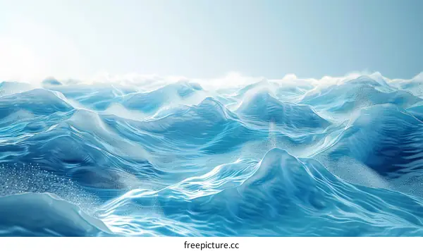 Deep blue ocean surface with sunlight