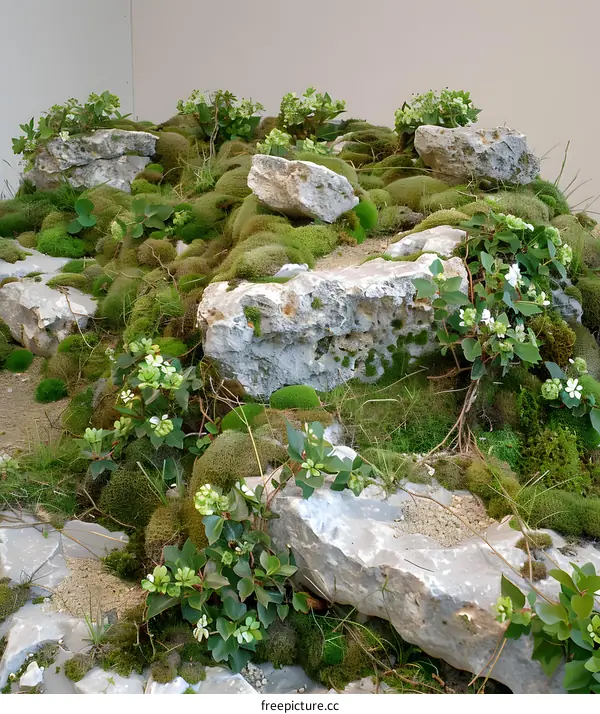 Green Moss and Rocks Garden Decoration