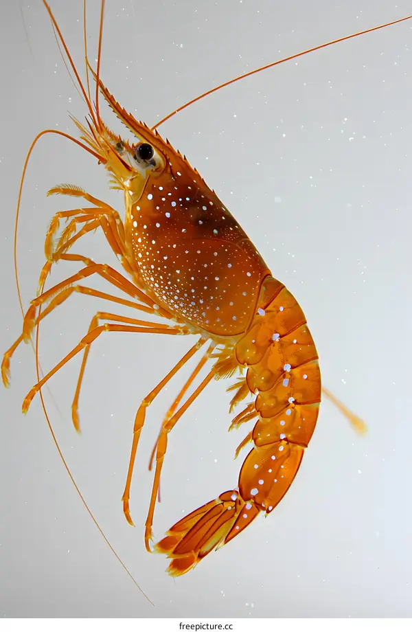 Golden Shrimp on White Background