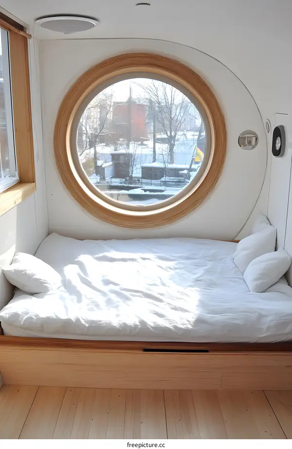 Round Window View Bedroom Interior Design