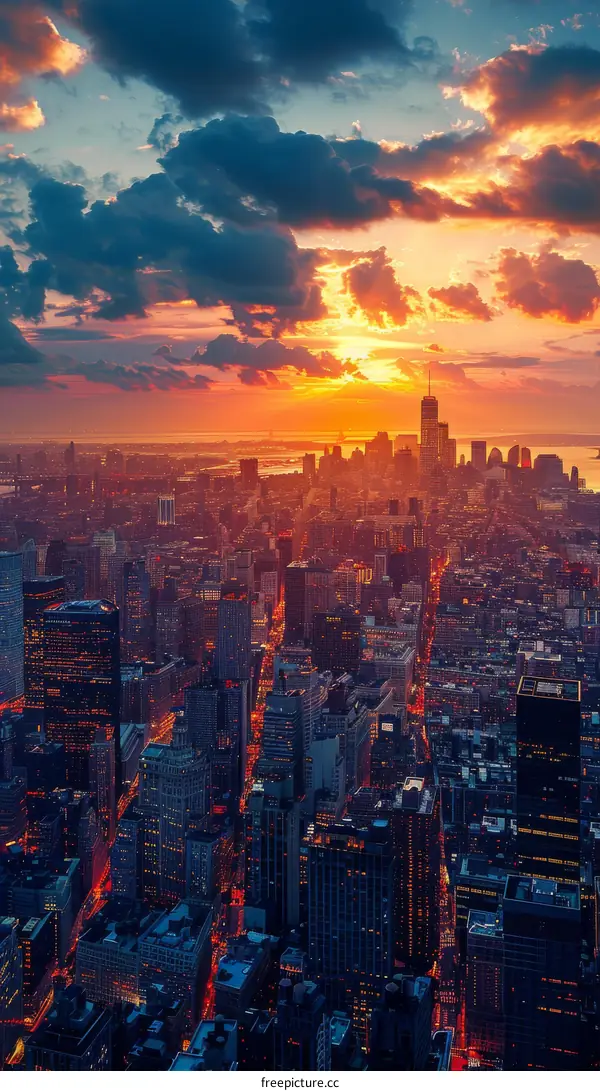 New York City Skyline at Sunset