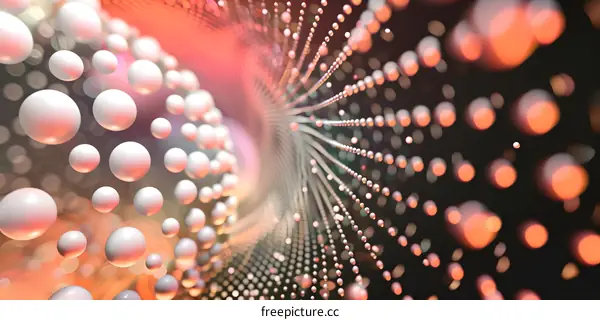 Abstract 3D Sphere Background With Orange Glow