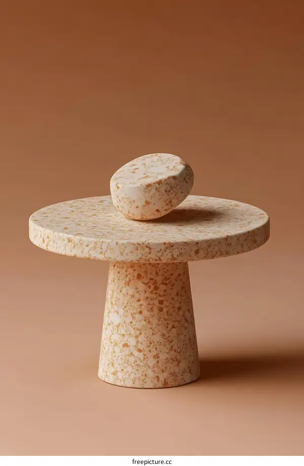 White and Gold Terrazzo Cake Stand