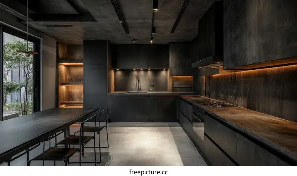 Modern Dark Kitchen Interior Design