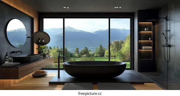Modern Mountain View Luxury Bathroom Design