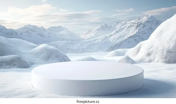 Winter Mountain Scene Product Display