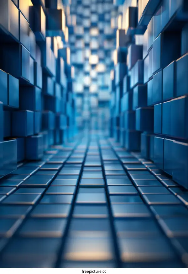 Abstract Blue Sci-Fi Tunnel