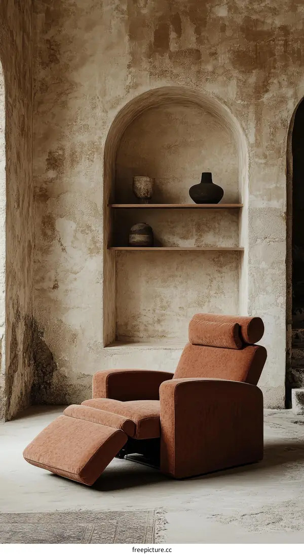 Modern Recliner Chair in Rustic Interior
