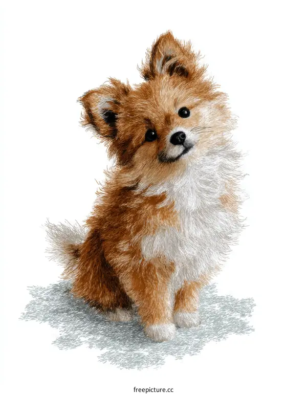 Cute Pomeranian Puppy Illustration