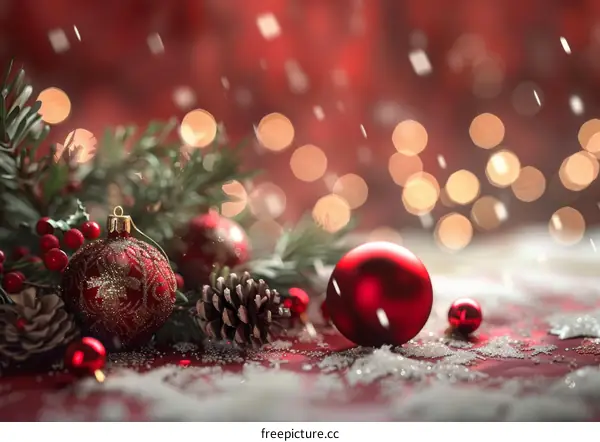 Christmas Decorated with Red and Gold Colors