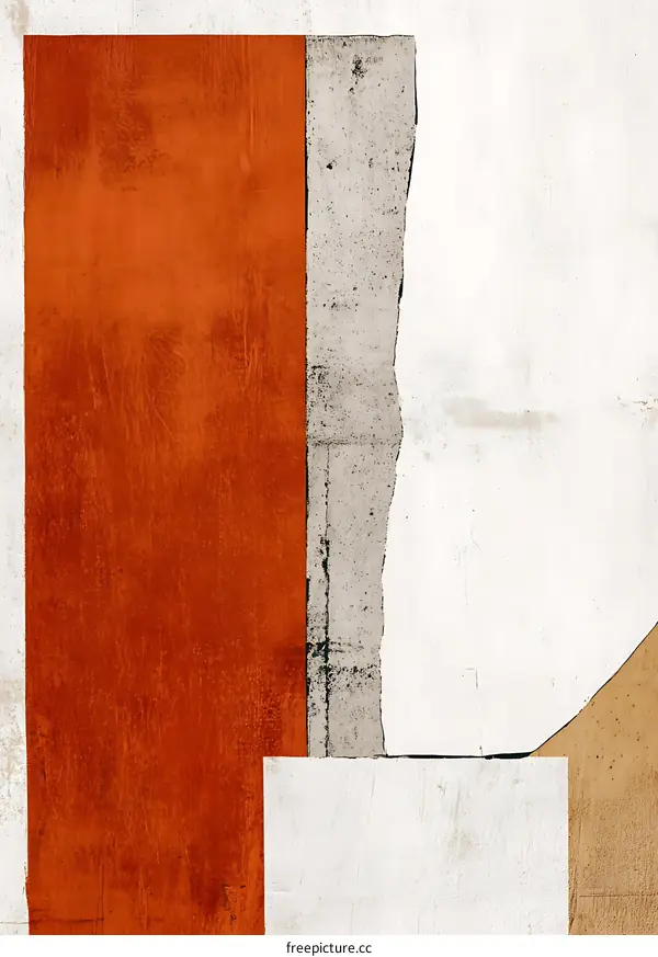 Abstract Orange and Grey Wall Texture