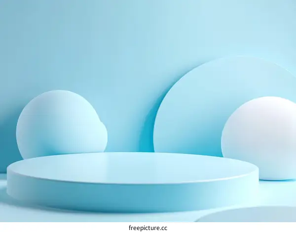 Abstract Pastel Blue Geometric Shapes