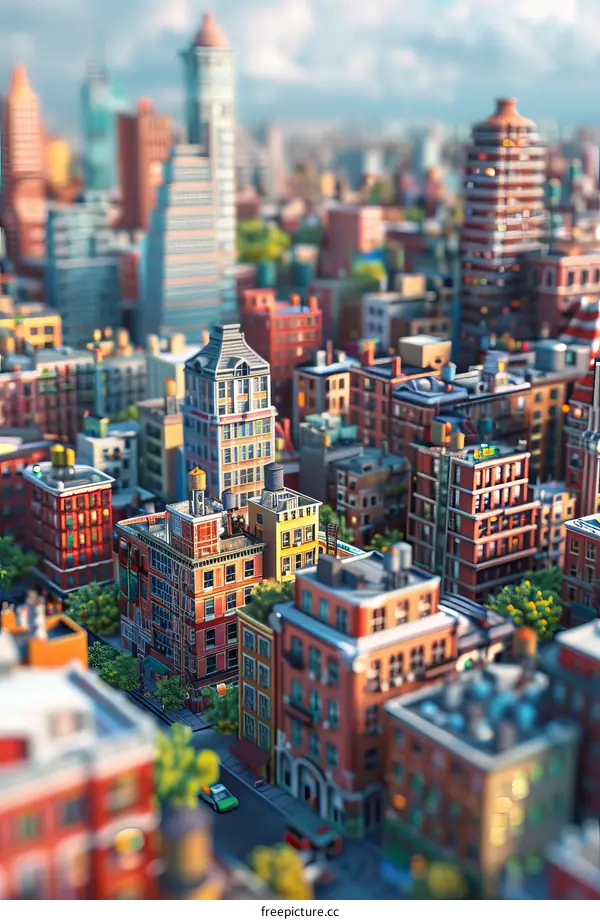 Isometric View of a Small City