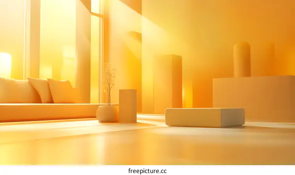 Modern Minimalist Living Room Interior Design Illustration