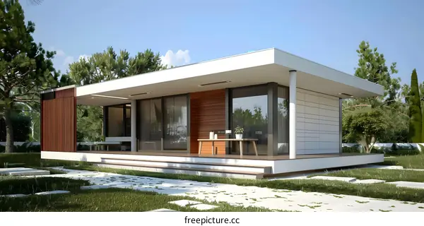 Modern Minimalist House Design With Wooden Accents